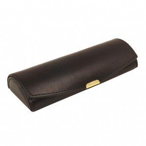 Leder Halbrundetui „Werni“ - mittel Schwarz