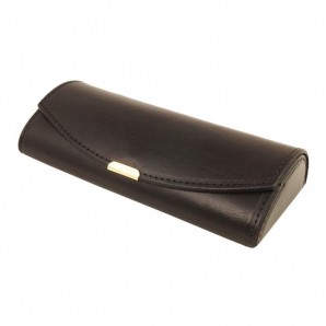 Leder Halbrundetui „Robert“ - groß Schwarz