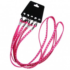 Kunstleder Brillenkordel Nieten Pink 3 Stück