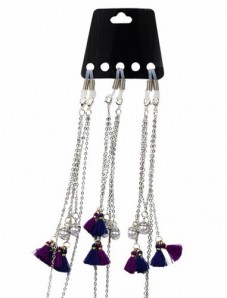 Brillenkette mit Kunstperlen und Quasten Silber 3 Stück