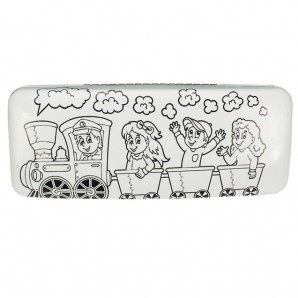 Kinderetui "Nici" zum Ausmalen Eisenbahn