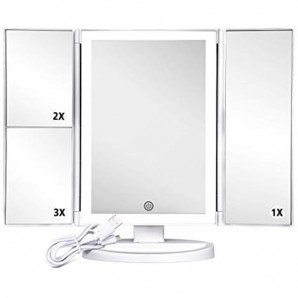 Faltbarer Spiegel mit LED Beleuchtung Weiß