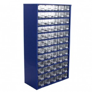 Sortimentsschrank groß für die Wand - 60 Fächer