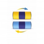 Zauberetui „Zille“ groß - Gelb/ Blau / Hellblau