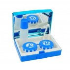 Sparset Kontaktlinsenbox mit Spiegel Dunkelblau 5 Stück