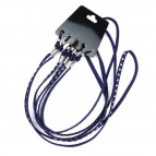 Kunstleder Brillenkordel Nieten Blau 3 Stück