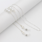 Brillenkette mit Kunstperlen Silber 3 Stück