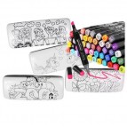 Set 4 Kinderetuis"Nici" zum Ausmalen inkl. 4 bunten Stiften