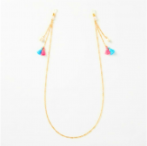 Brillenkette mit Kunstperlen und Quasten Gold Rosa 3 Stück